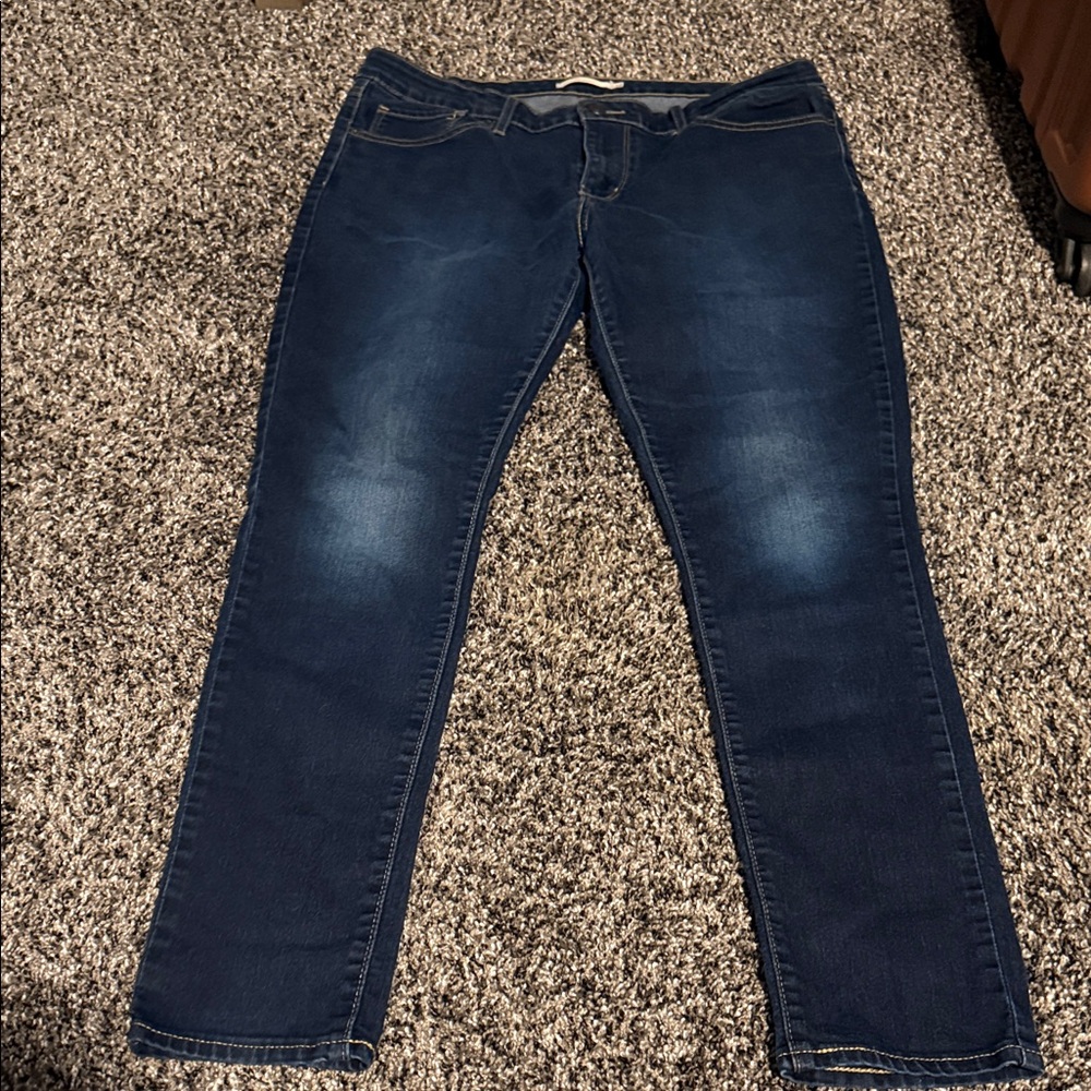 Elegant Navy Women's Straight Leg Jeans